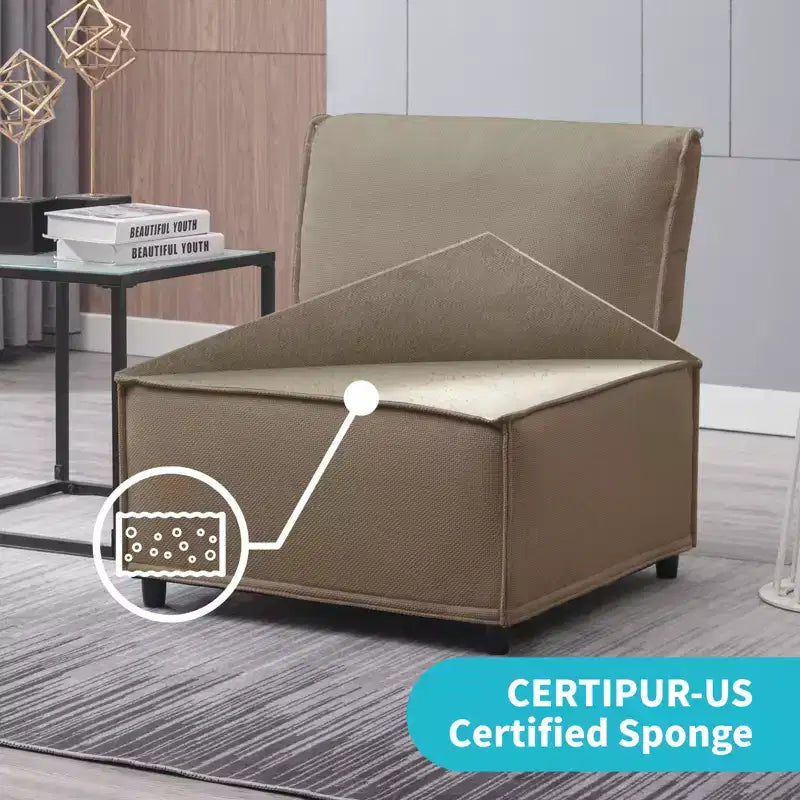 Canapé d'angle modulable en U/L Mjkone avec pouf, canapé-lit réversible moderne et surdimensionné convertible