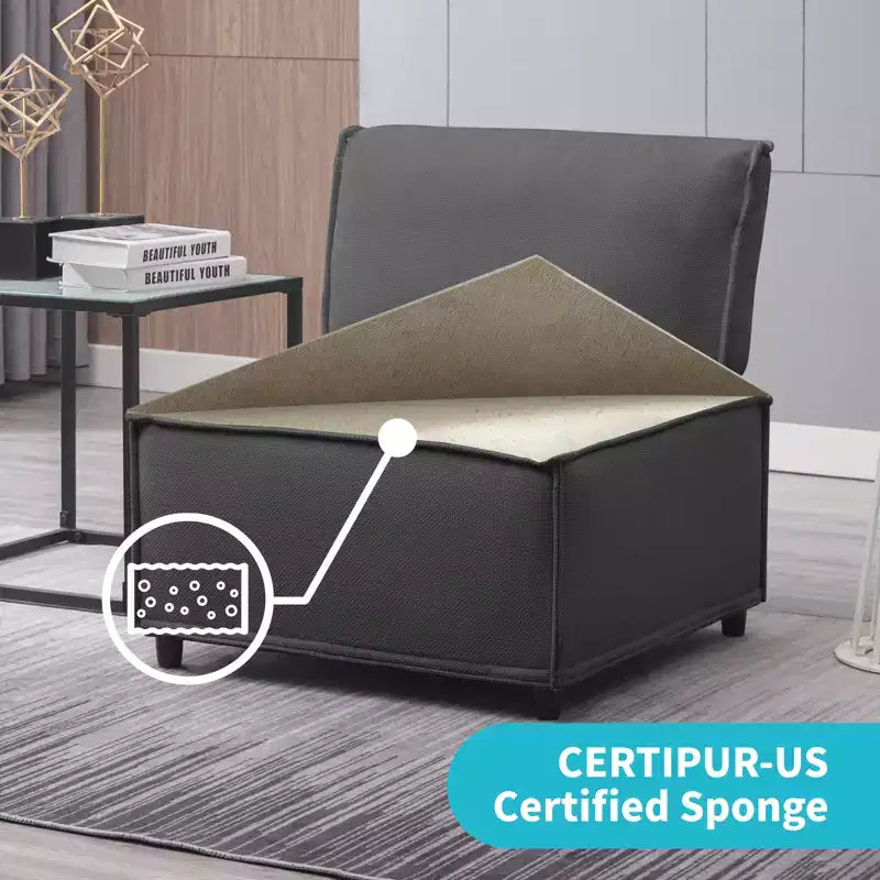 Canapé d'angle modulable en U/L Mjkone avec pouf, canapé-lit réversible moderne et surdimensionné convertible