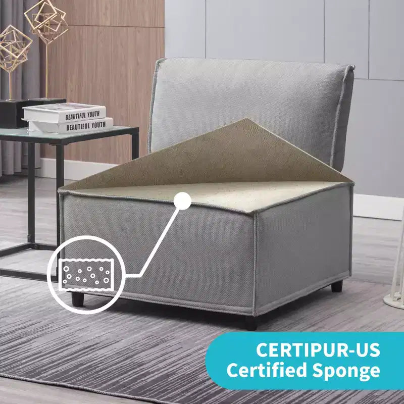 Canapé d'angle modulable en U/L Mjkone avec pouf, canapé-lit réversible moderne et surdimensionné convertible