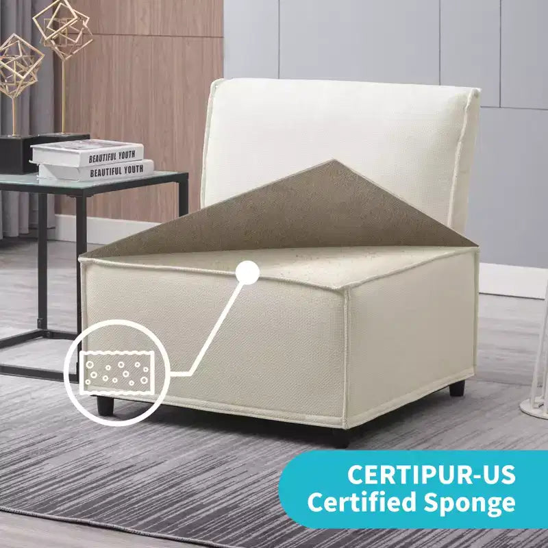 Canapé d'angle modulable en U/L Mjkone avec pouf, canapé-lit réversible moderne et surdimensionné convertible