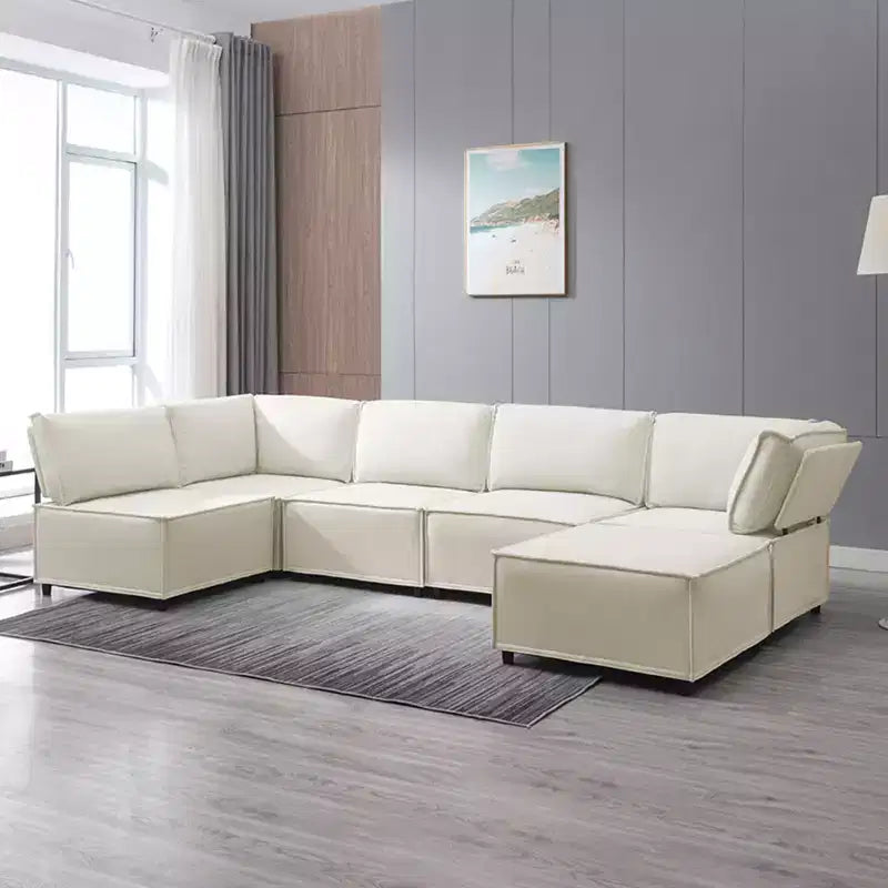 Mjkone Modular U/L-Shaped Sectional Sofa Couch with Ottoman, Convertible Oversized Modern Reversible Sleeper Sofa