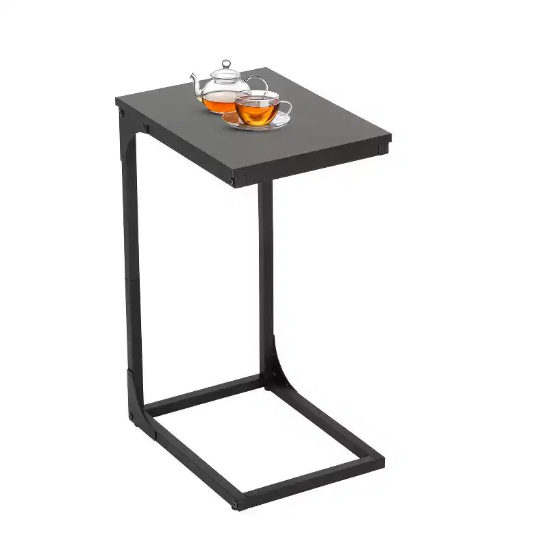 FDW C-Shaped End Table 24in Side Table with Metal Frame for Living Room