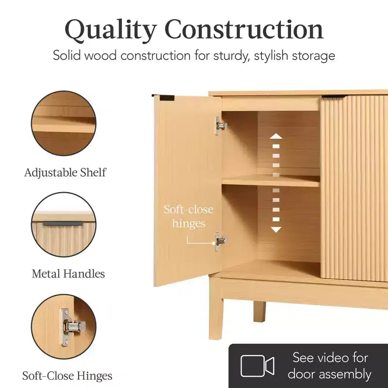Meuble de rangement 2 portes Best Choice Products avec portes à fermeture douce, meuble d'appoint polyvalent