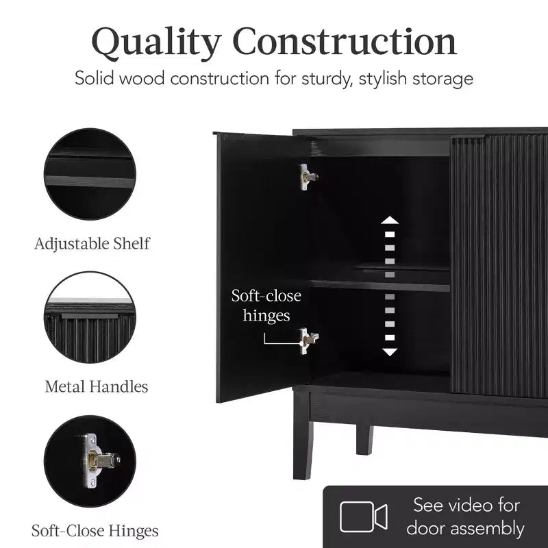 Meuble de rangement 2 portes Best Choice Products avec portes à fermeture douce, meuble d'appoint polyvalent