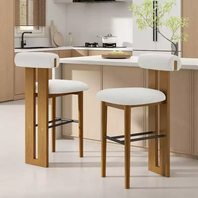 Christopher Knight Home Marvin Tabourets de bar polyvalents rembourrés en bois d'hévéa (lot de 2)
