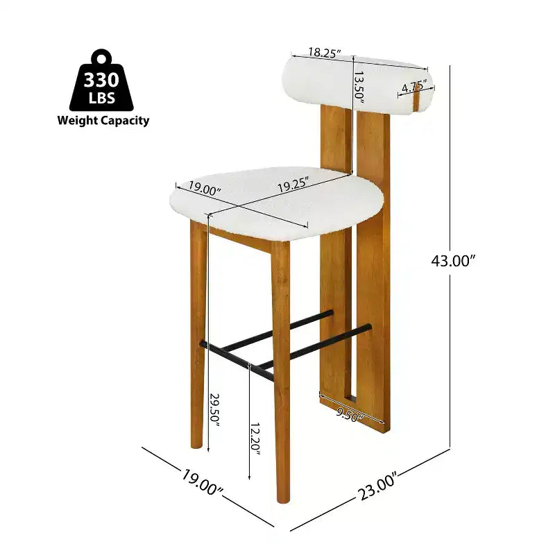 Christopher Knight Home Marvin Tabourets de bar polyvalents rembourrés en bois d'hévéa (lot de 2)