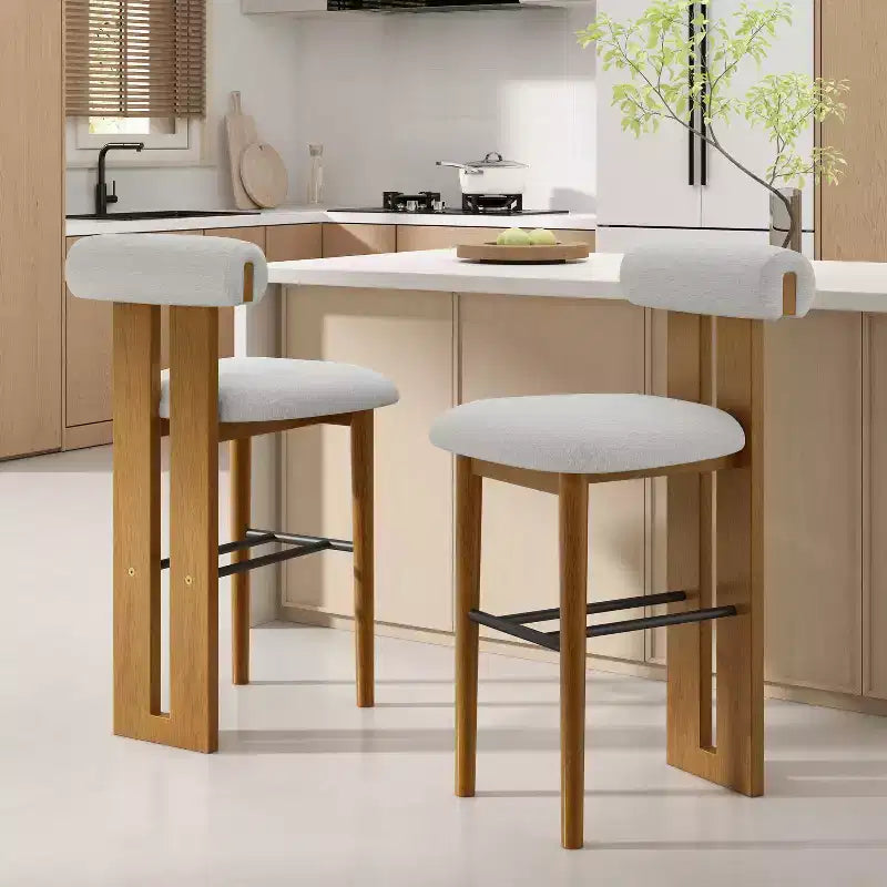 Christopher Knight Home Marvin Tabourets de bar polyvalents rembourrés en bois d'hévéa (lot de 2)