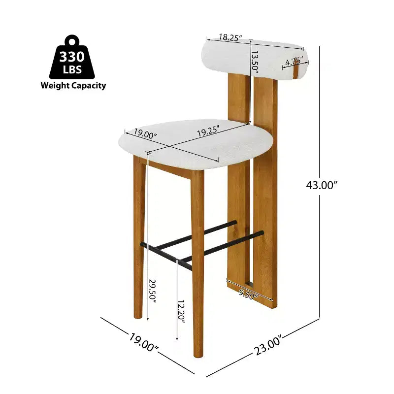 Christopher Knight Home Marvin Tabourets de bar polyvalents rembourrés en bois d'hévéa (lot de 2)