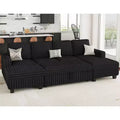 Belffin Modular Sectional Sleeper Sofa with Pull Out Couch Bed Corduroy Double Chaise with Storage