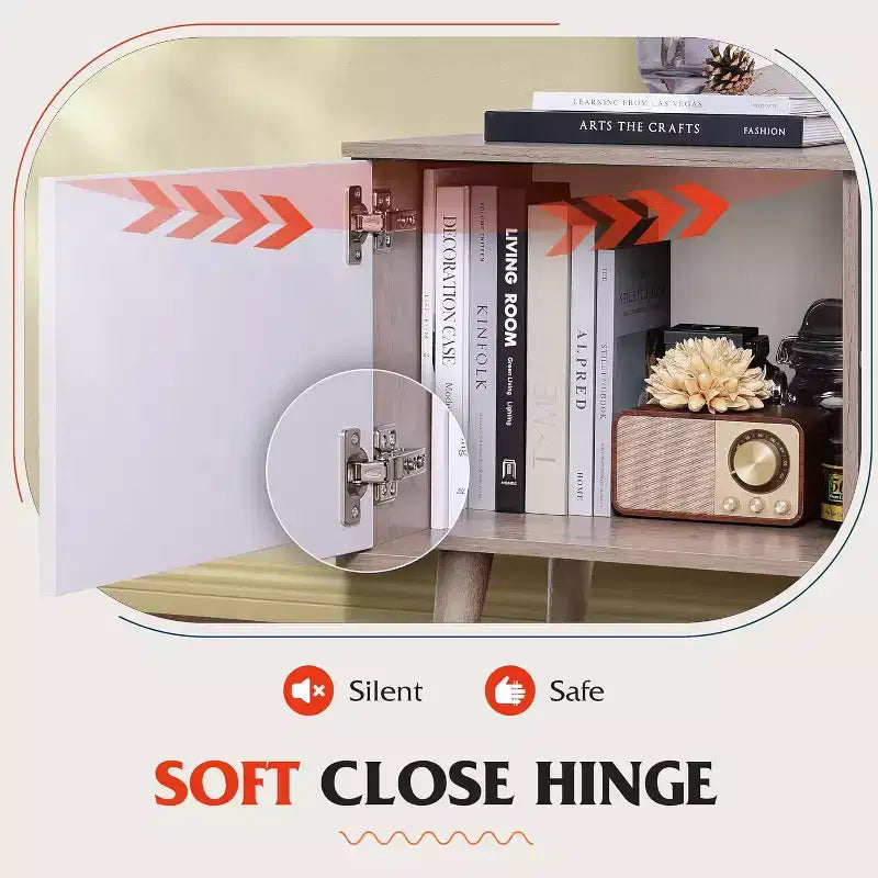 Meuble TV DEXYLLO pour téléviseur de 55/60 pouces, Meuble de divertissement bohème avec rangements, Console TV pour décoration de salon