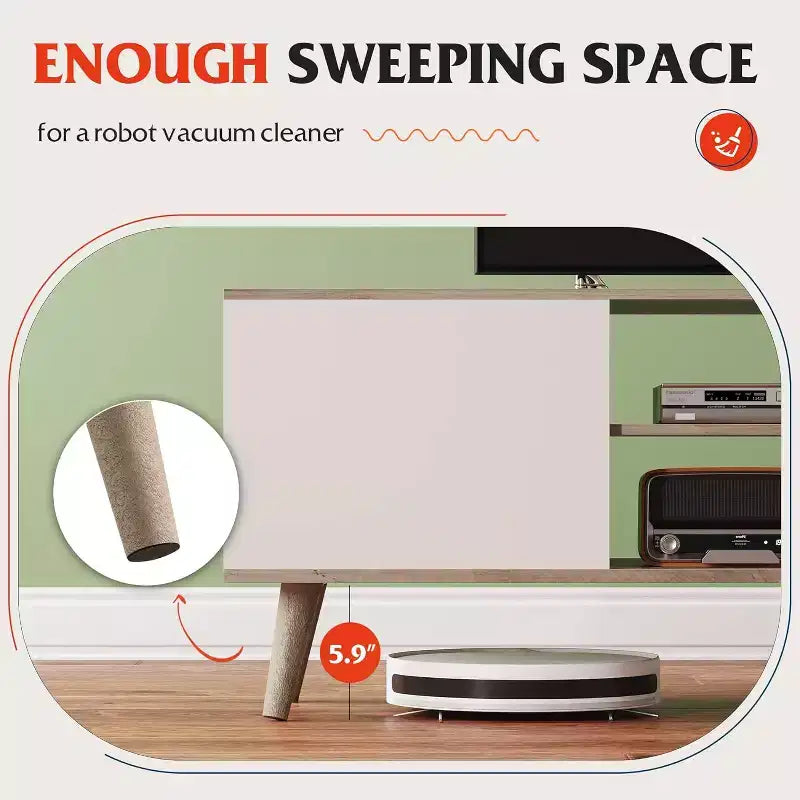 Meuble TV DEXYLLO pour téléviseur de 55/60 pouces, Meuble de divertissement bohème avec rangements, Console TV pour décoration de salon