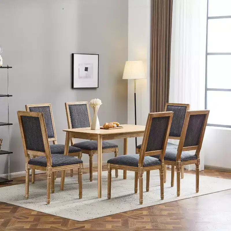 Christopher Knight Home Carina Chaise de salle à manger capitonnée en bois d'hévéa de style campagnard français (lot de 6)