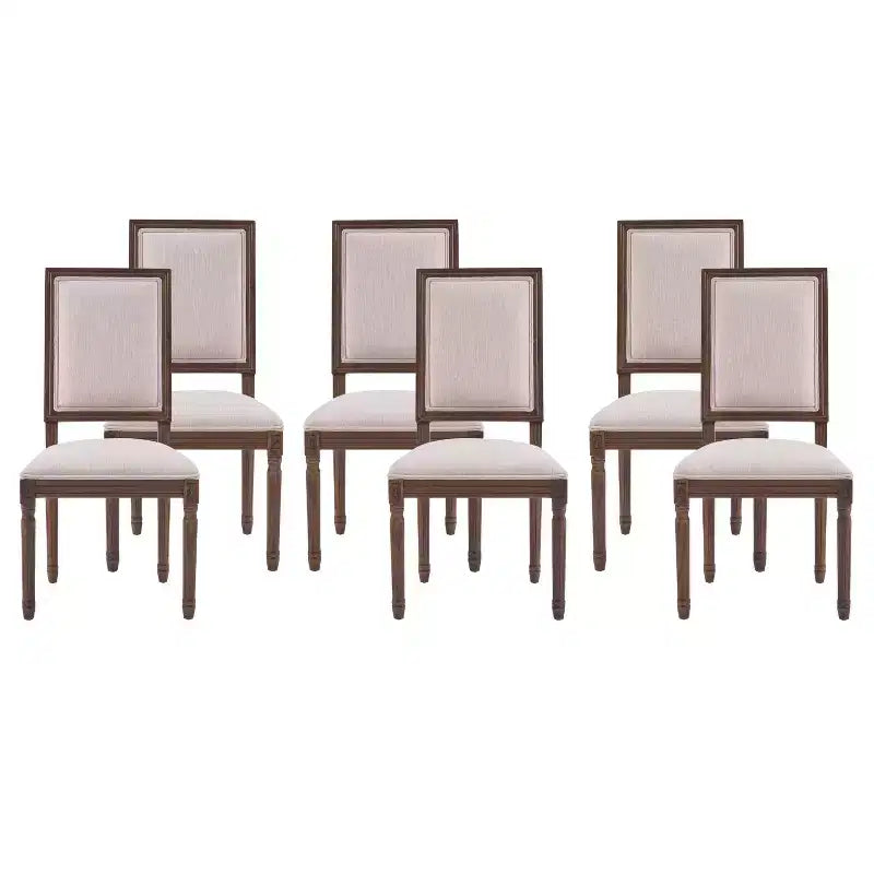 Christopher Knight Home Carina Chaise de salle à manger capitonnée en bois d'hévéa de style campagnard français (lot de 6)