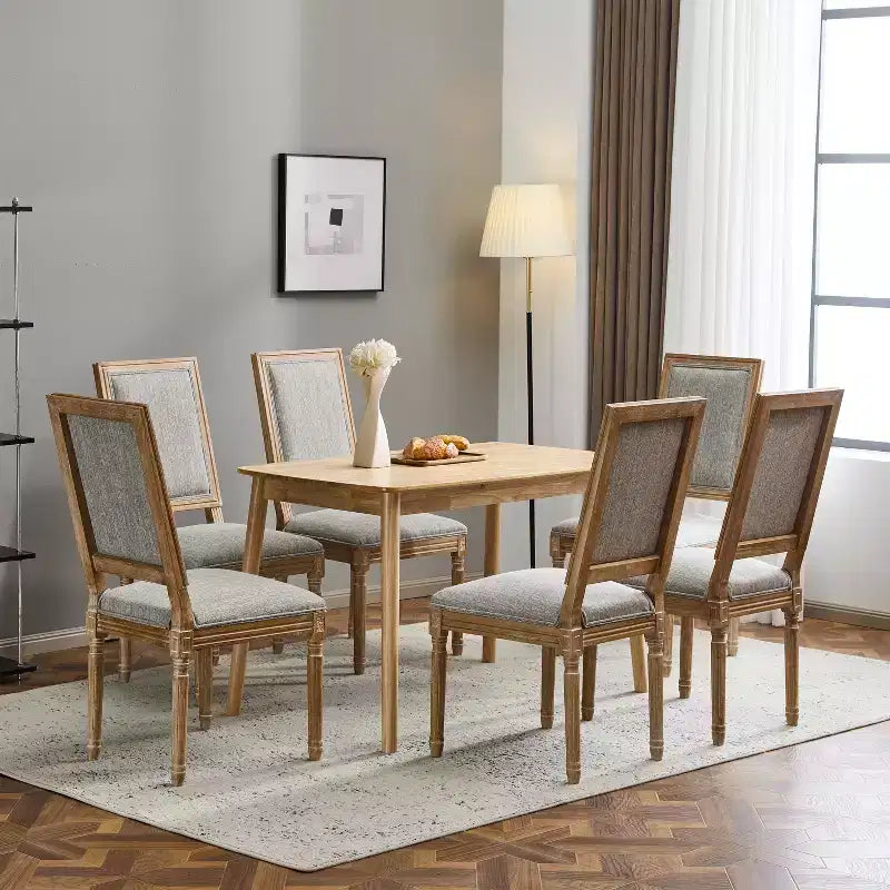Christopher Knight Home Carina Chaise de salle à manger capitonnée en bois d'hévéa de style campagnard français (lot de 6)