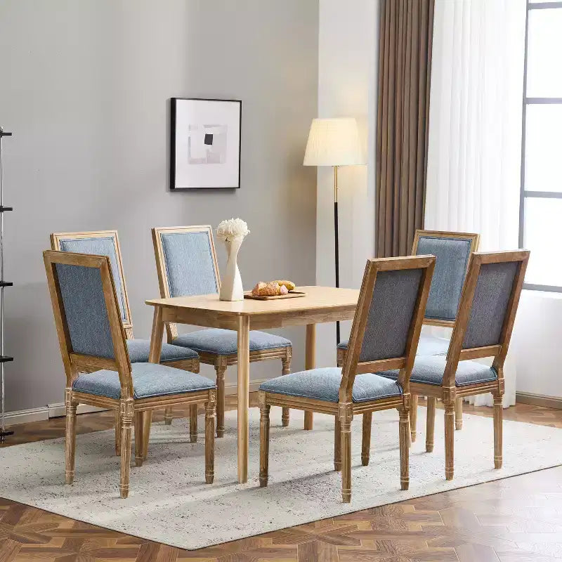 Christopher Knight Home Carina Chaise de salle à manger capitonnée en bois d'hévéa de style campagnard français (lot de 6)