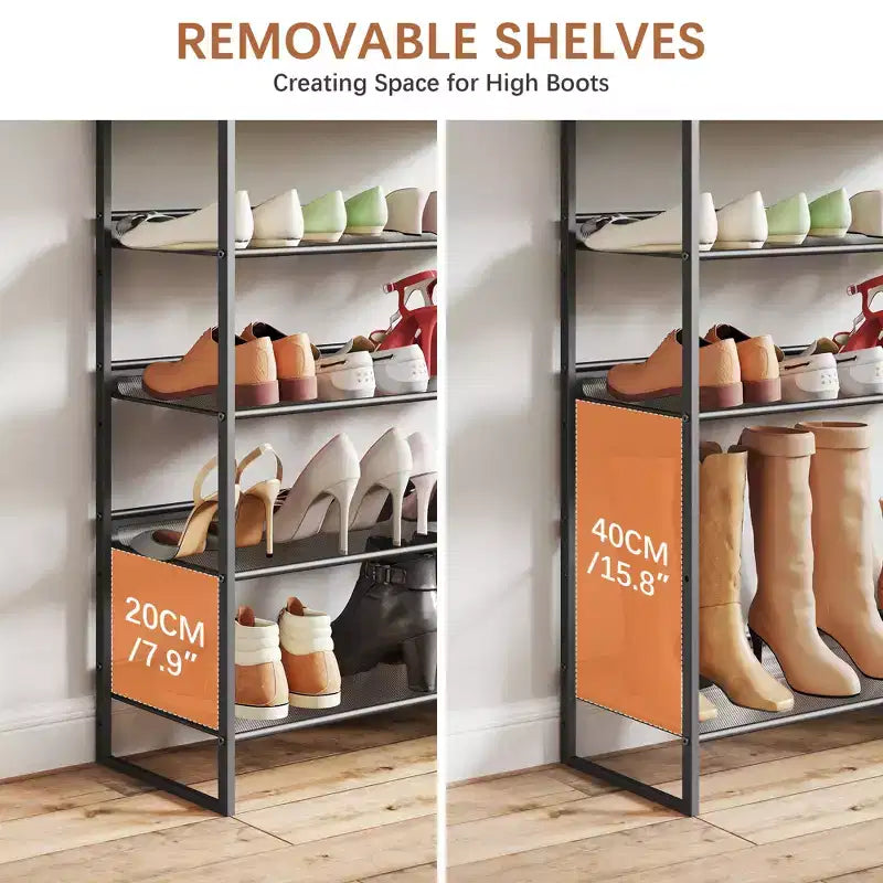 SUGIFT Étagère à Chaussures à 5 Niveaux avec Rangements pour Placard et Entrée