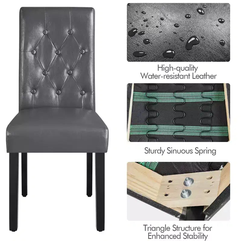Yaheetech Lot de 4 chaises de salle à manger capitonnées en similicuir pour la maison, les restaurants, les cafés