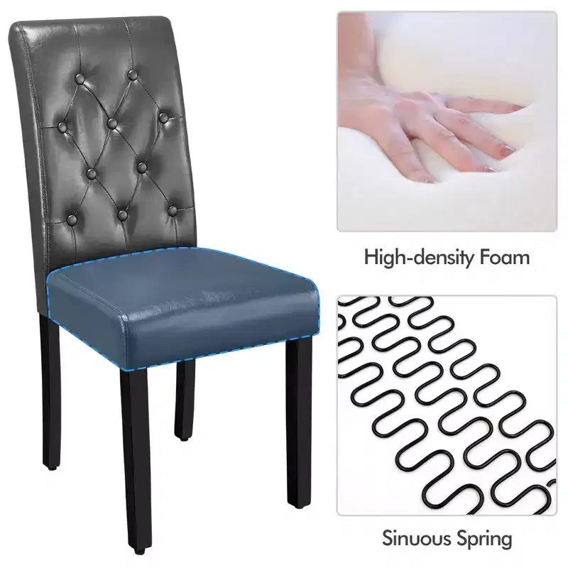 Yaheetech Lot de 4 chaises de salle à manger capitonnées en similicuir pour la maison, les restaurants, les cafés