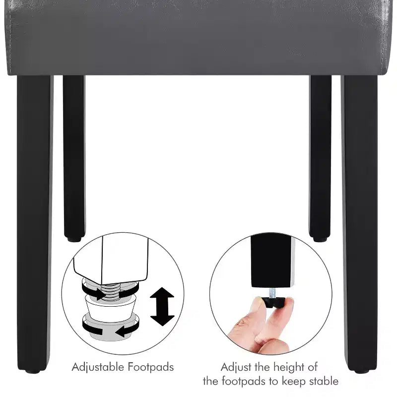 Yaheetech Lot de 4 chaises de salle à manger capitonnées en similicuir pour la maison, les restaurants, les cafés