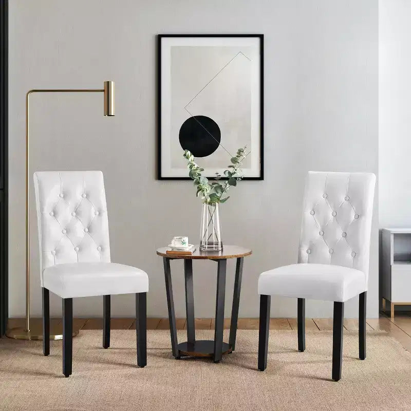 Yaheetech Lot de 4 chaises de salle à manger capitonnées en similicuir pour la maison, les restaurants, les cafés