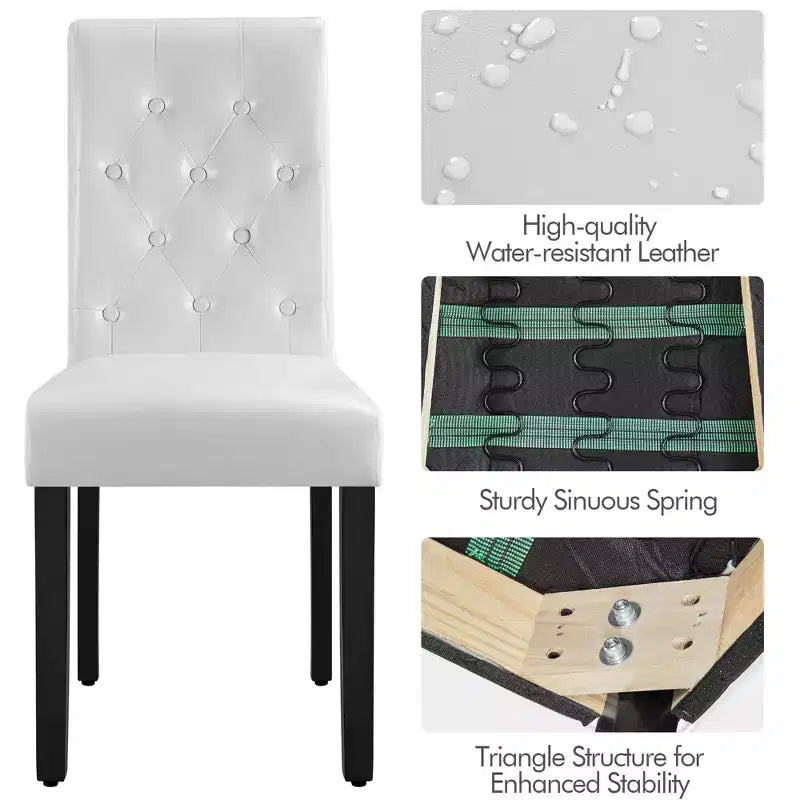 Yaheetech Lot de 4 chaises de salle à manger capitonnées en similicuir pour la maison, les restaurants, les cafés