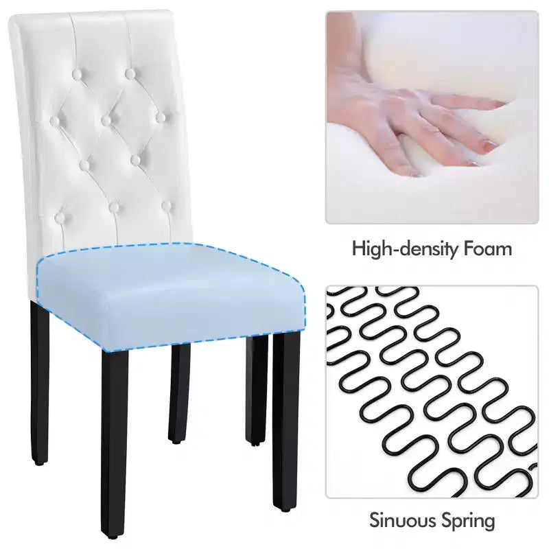 Yaheetech Lot de 4 chaises de salle à manger capitonnées en similicuir pour la maison, les restaurants, les cafés