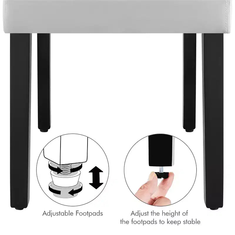 Yaheetech Lot de 4 chaises de salle à manger capitonnées en similicuir pour la maison, les restaurants, les cafés