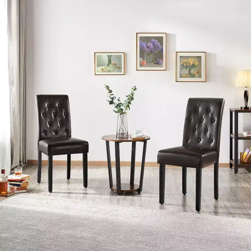 Yaheetech Lot de 4 chaises de salle à manger capitonnées en similicuir pour la maison, les restaurants, les cafés