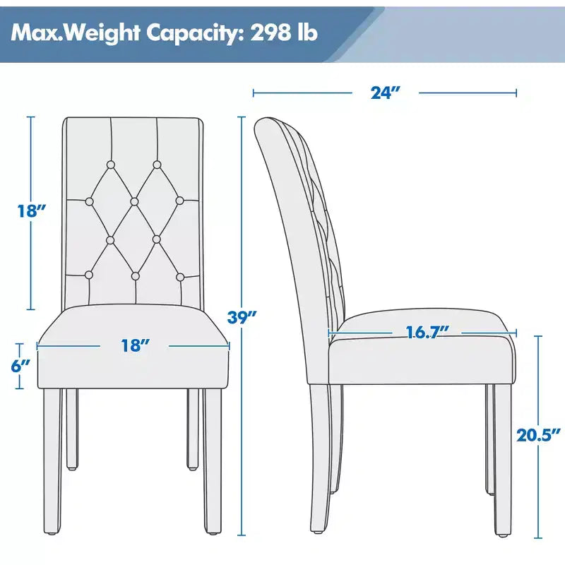 Yaheetech Lot de 4 chaises de salle à manger capitonnées en similicuir pour la maison, les restaurants, les cafés