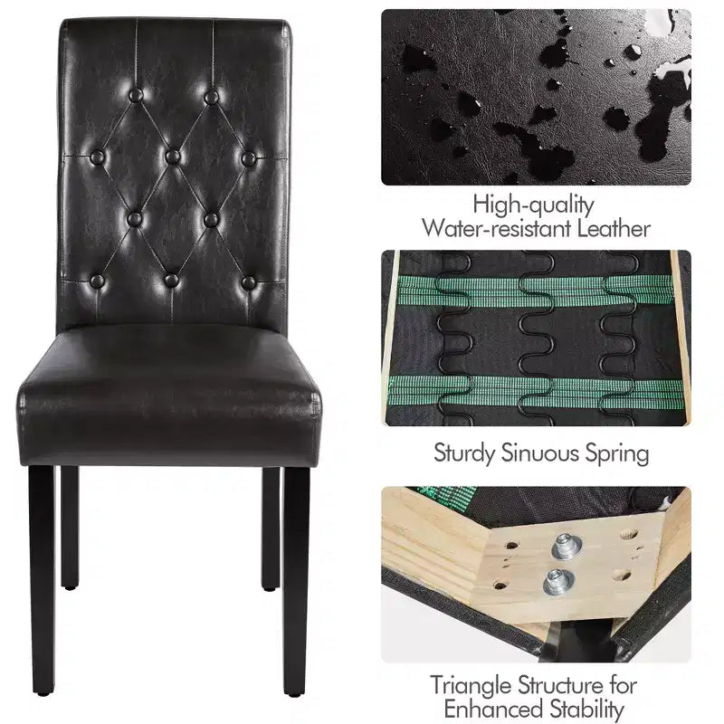 Yaheetech Lot de 4 chaises de salle à manger capitonnées en similicuir pour la maison, les restaurants, les cafés