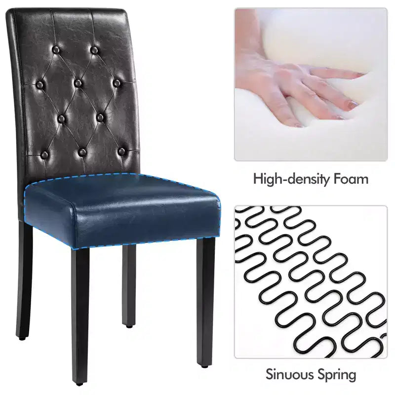 Yaheetech Lot de 4 chaises de salle à manger capitonnées en similicuir pour la maison, les restaurants, les cafés