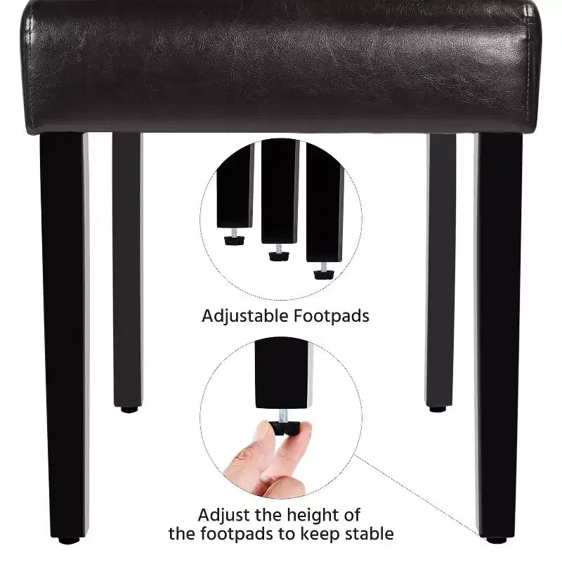 Yaheetech Lot de 4 chaises de salle à manger capitonnées en similicuir pour la maison, les restaurants, les cafés