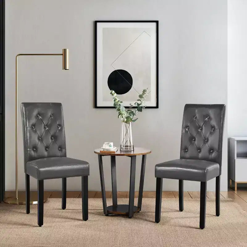 Yaheetech Lot de 4 chaises de salle à manger capitonnées en similicuir pour la maison, les restaurants, les cafés