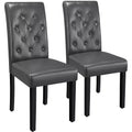 Yaheetech Lot de 4 chaises de salle à manger capitonnées en similicuir pour la maison, les restaurants, les cafés