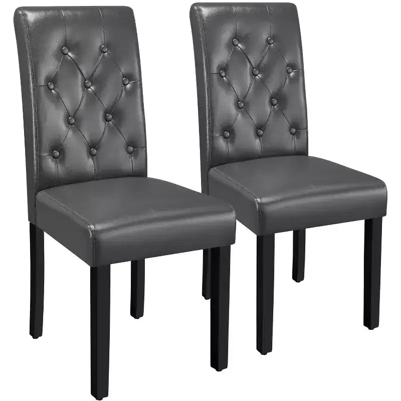 Yaheetech Lot de 4 chaises de salle à manger capitonnées en similicuir pour la maison, les restaurants, les cafés