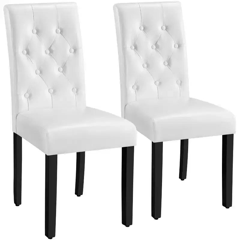 Yaheetech Lot de 4 chaises de salle à manger capitonnées en similicuir pour la maison, les restaurants, les cafés