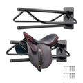 VEVOR Saddle Rack with Pad Bar,23.8 x 12.6 x 10.2 in,2 Packs Wall Mounted Saddle Stand, Heavy-Duty Steel Saddle Holder, Western & English Saddle Rack