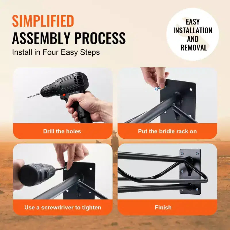 VEVOR Support à selle avec barre de protection, 60,5 x 32 x 25,9 cm, lot de 2 supports muraux pour selles, support de selle en acier robuste, support de selle pour selles Western et anglaises