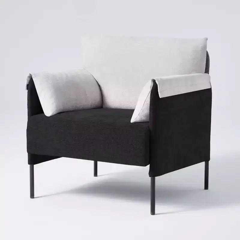 Fauteuil d'appoint surdimensionné en chenille, Fauteuil de salon avec grande assise, Fauteuils de lecture modernes pour chambre et salon (Lot de 2)