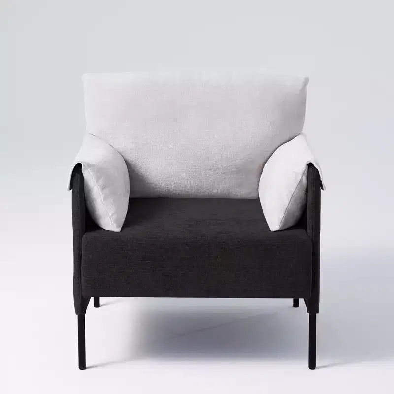 Fauteuil d'appoint surdimensionné en chenille, Fauteuil de salon avec grande assise, Fauteuils de lecture modernes pour chambre et salon (Lot de 2)
