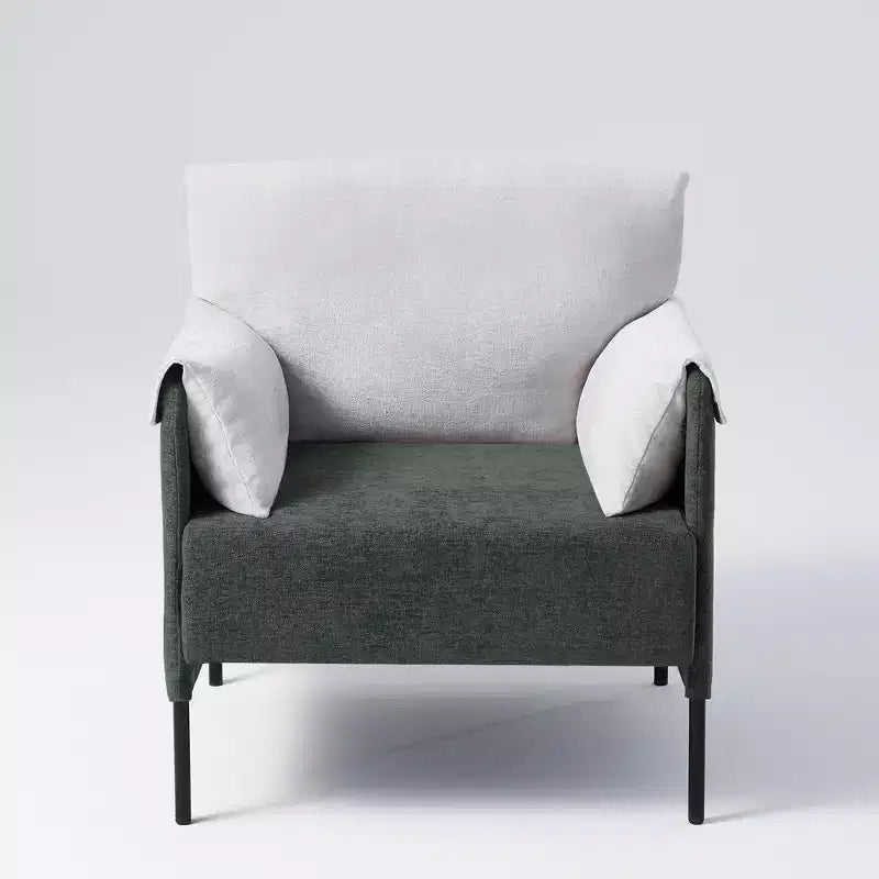 Fauteuil d'appoint surdimensionné en chenille, Fauteuil de salon avec grande assise, Fauteuils de lecture modernes pour chambre et salon (Lot de 2)