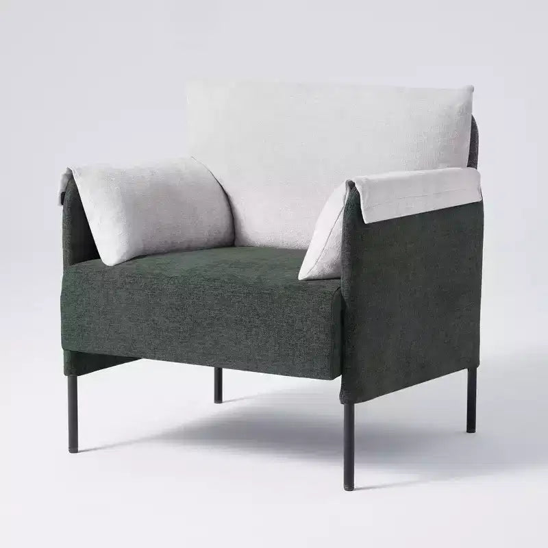 Fauteuil d'appoint surdimensionné en chenille, Fauteuil de salon avec grande assise, Fauteuils de lecture modernes pour chambre et salon (Lot de 2)
