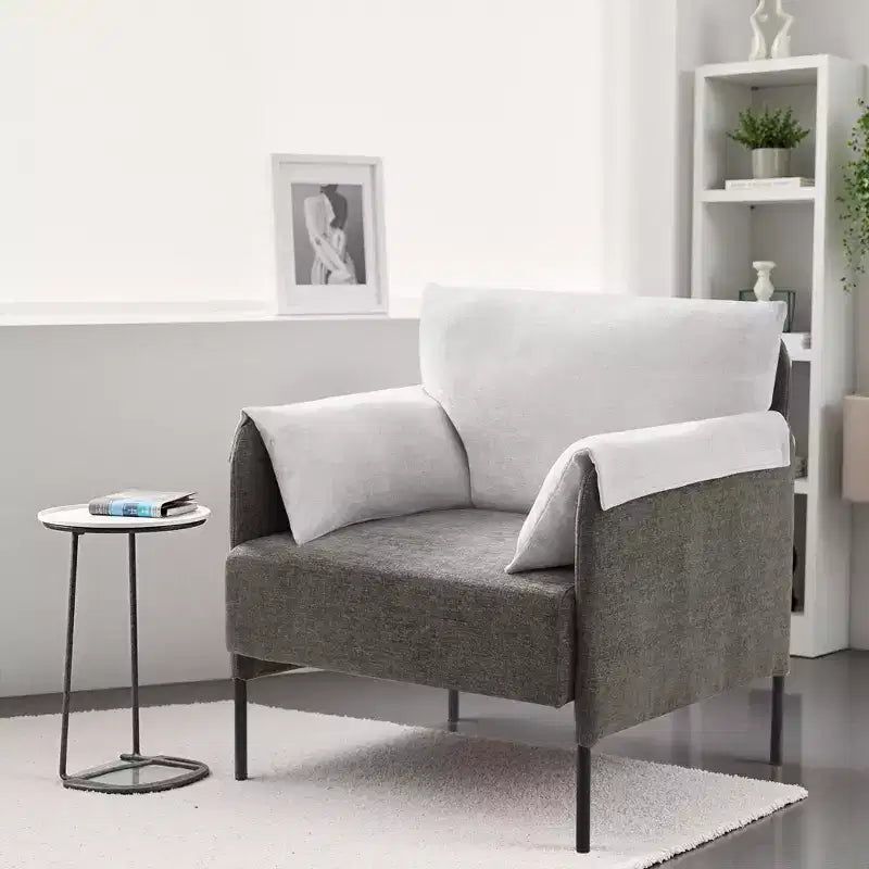 Fauteuil d'appoint surdimensionné en chenille, Fauteuil de salon avec grande assise, Fauteuils de lecture modernes pour chambre et salon (Lot de 2)