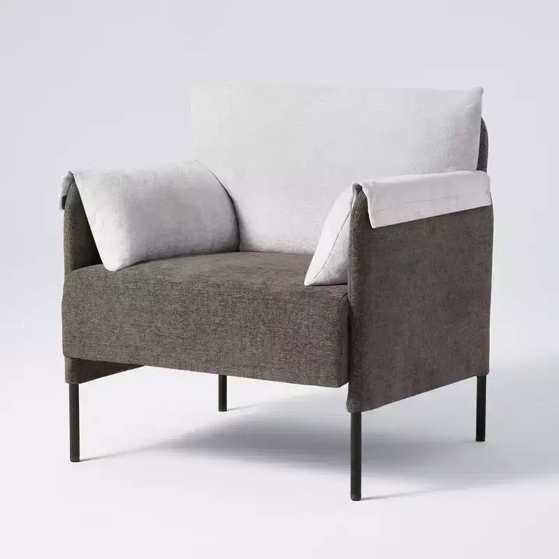 Fauteuil d'appoint surdimensionné en chenille, Fauteuil de salon avec grande assise, Fauteuils de lecture modernes pour chambre et salon (Lot de 2)
