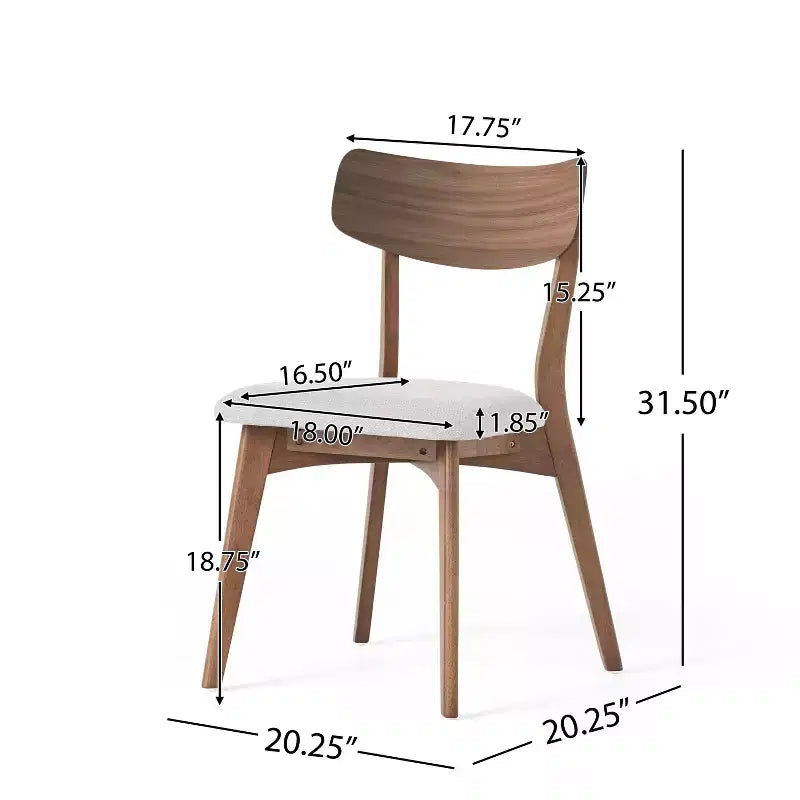 Ensemble de salle à manger tapissé 7 pièces Lareyna de Christopher Knight Home en bois d'hévéa, style milieu de siècle