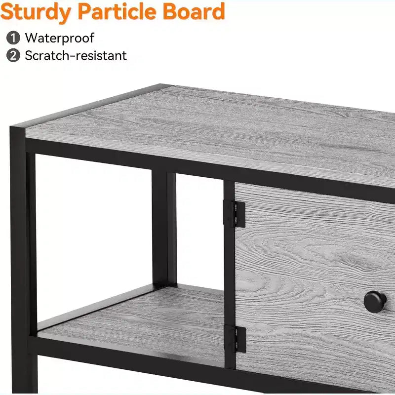 Meuble TV marron rustique de 65 pouces, meuble de style rustique avec rangement pour téléviseurs jusqu'à 75 pouces, idéal pour le salon