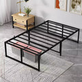 14 Inch Metal Full Bed Frame, Heavy Duty Platform, Sturdy Steel Slats, Mattress Foundation, No Box Spring Needed, Easy Assembly, Noise Free, Black