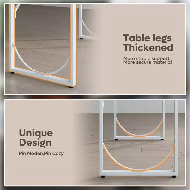 PINMOCO Bureau d'angle de 63 pouces pour la maison, bureau d'ordinateur moderne avec plateau en bois imperméable et cadre en métal pour salle d'étude