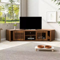 Cat TV Stand Extendable TV Stand Litter Box TV Console, Cat friendly Furniture, Mid-Century Morden, Walnut-ModernLuxe