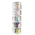 Rotating Bookshelf, Vertical 360 Spinning Shelf Organizer, Space-Saving Round Tower, White-SpaceAid